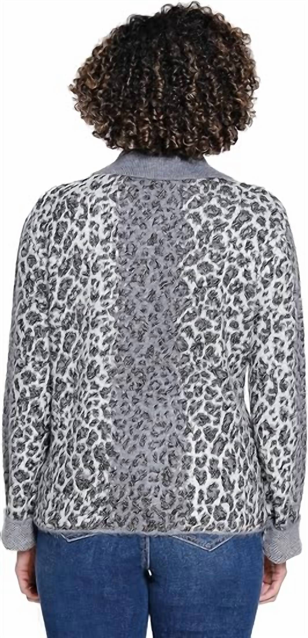 Tru Luxe - Animal Print Cardigan With Front Buttons