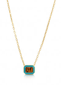 Leeada - Women's Lamill Statement Square Enamel Necklace