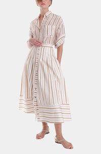 Karina Grimaldi - Spencer Striped Midi Skirt