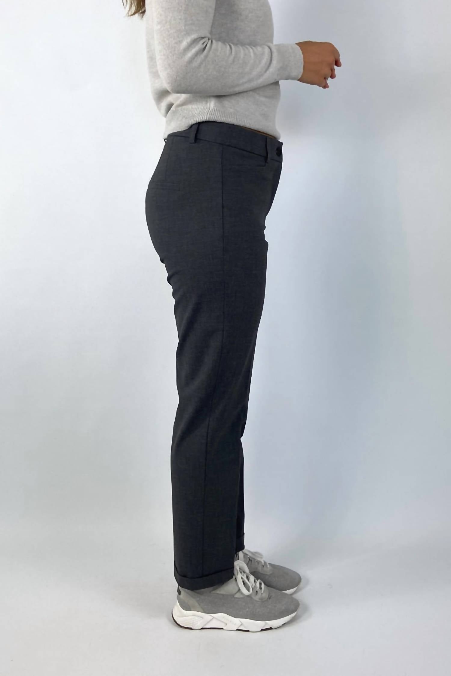 CAMBIO Kathreen Slim Pant in asphalt grey - women's pants - alternate view