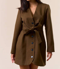 Lalavon - Belted Blazer Mini Dress