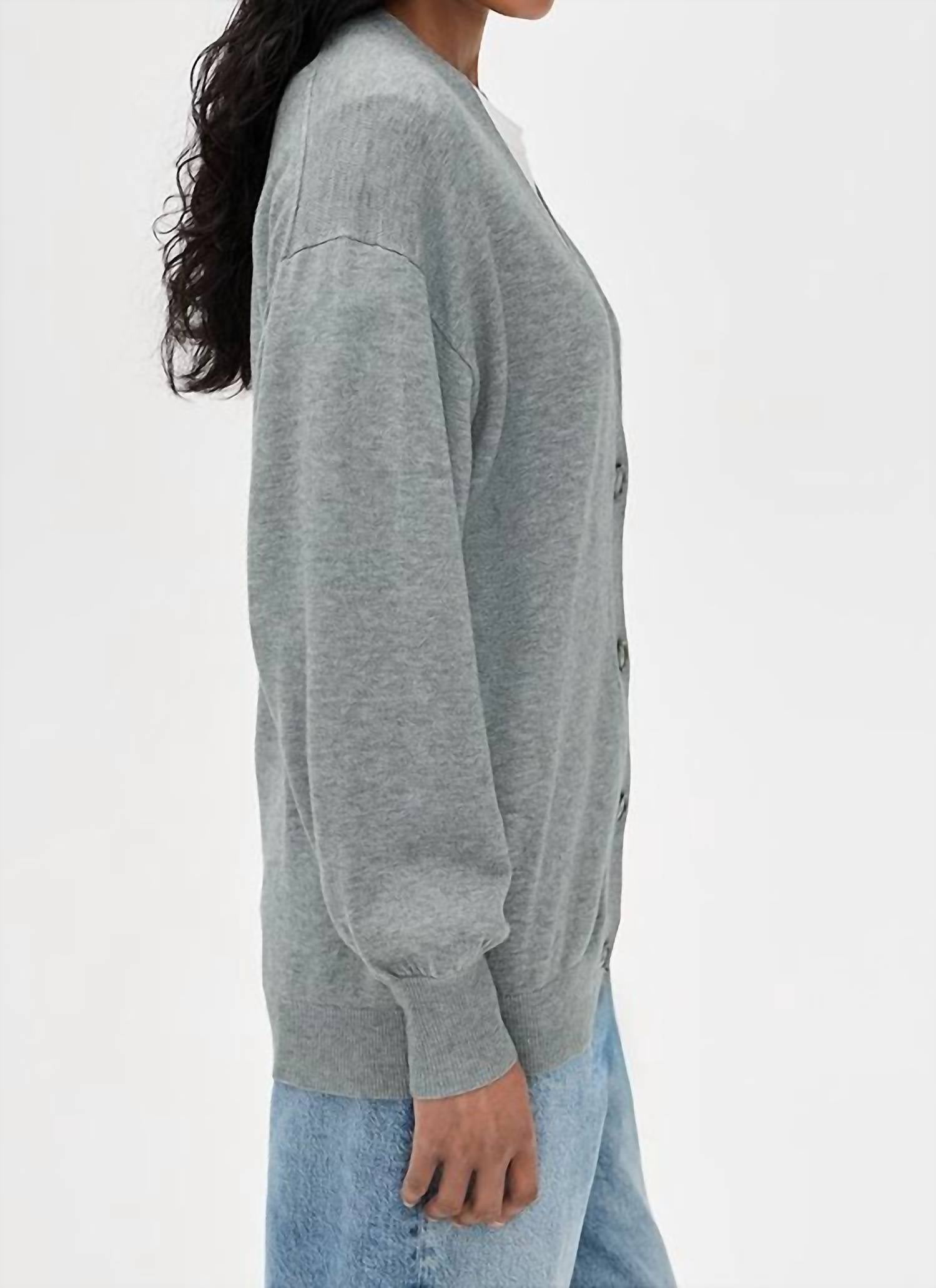 GOOD AMERICAN Multi Function Cardigan Sweater in charcoal - women's cardigan - alternate view