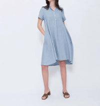 Blueberry - Collared Swing Midi Dress