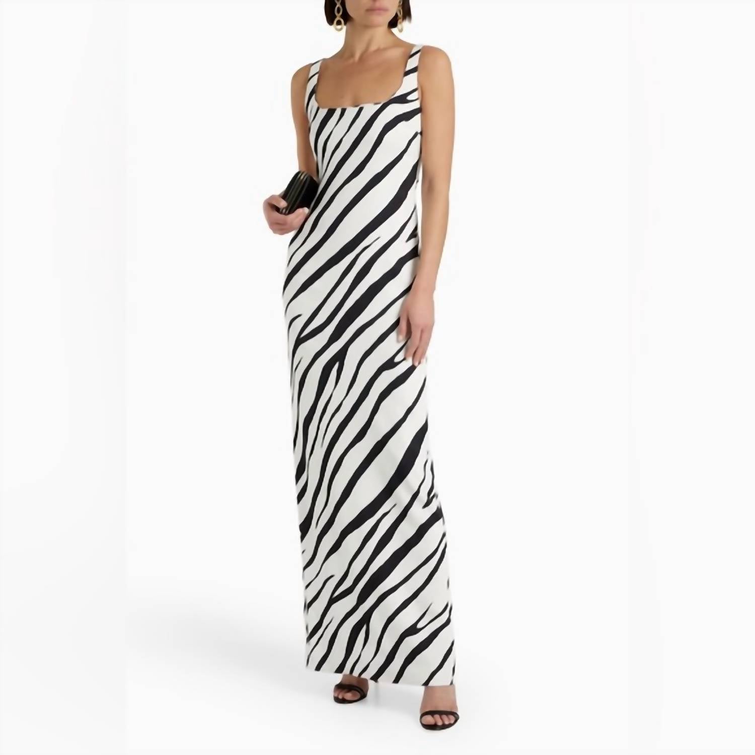 Et Ochs - Zebra Aaliyah Square Neck Gown