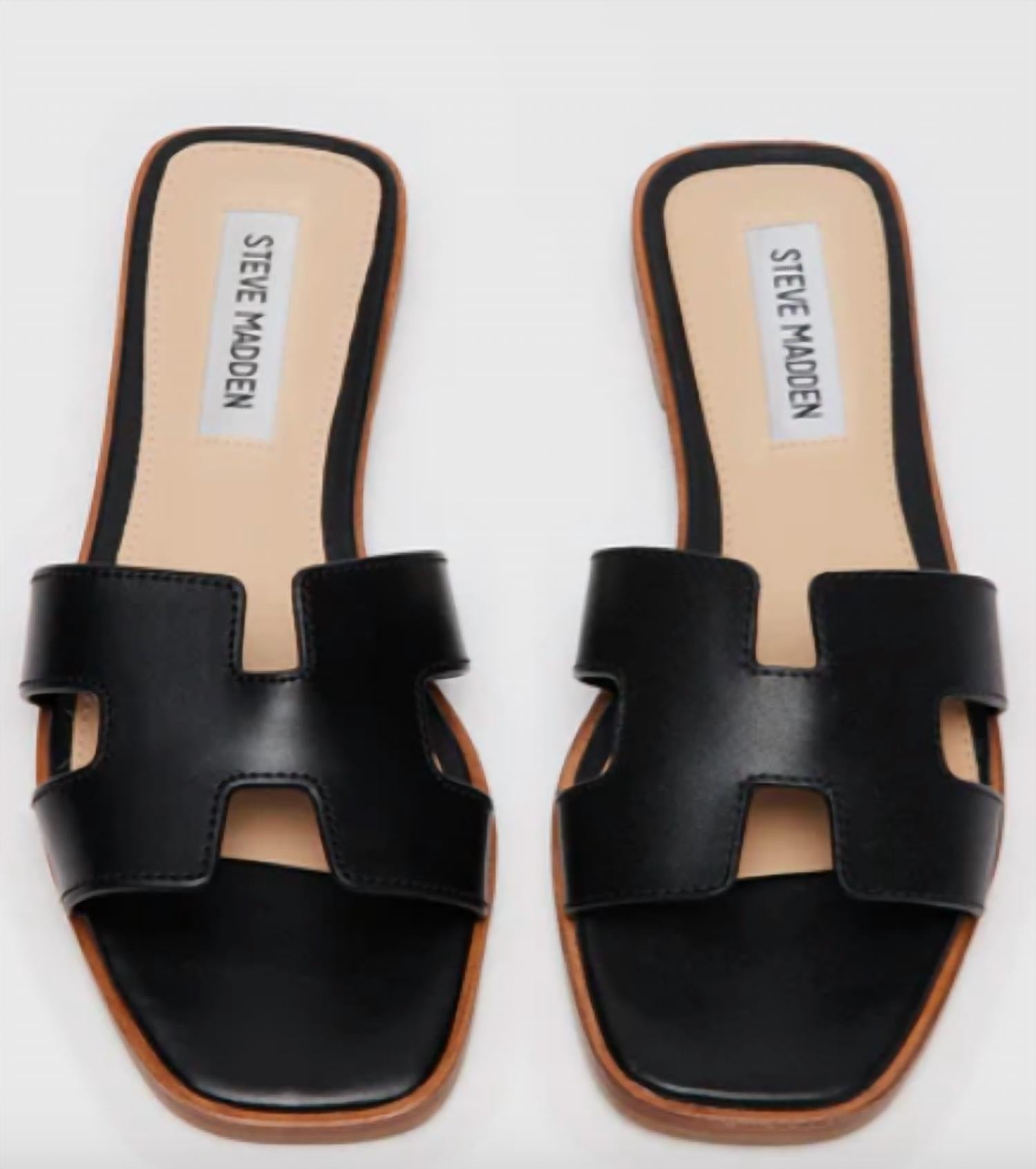 STEVE MADDEN Women's Hadyn Sandal in black - women's sandal - detail view