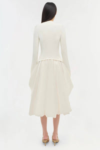SIMKHAI Kenlie Taffeta Knit Midi Dress in ivory - women's dress - alternate view
