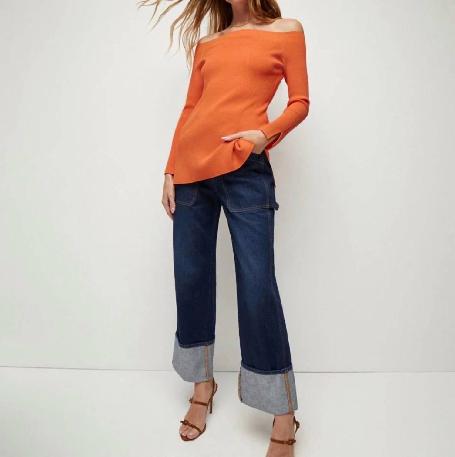 Veronica Beard - Derick Ribbed Off-shoulder Pullover Top