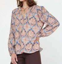 Current Air - Boho Printed Long-sleeve Blouse