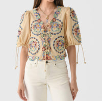 Sea - Melinda Embroidery Short Sleeve Top