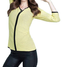 Zip-Front Striped Cardigan