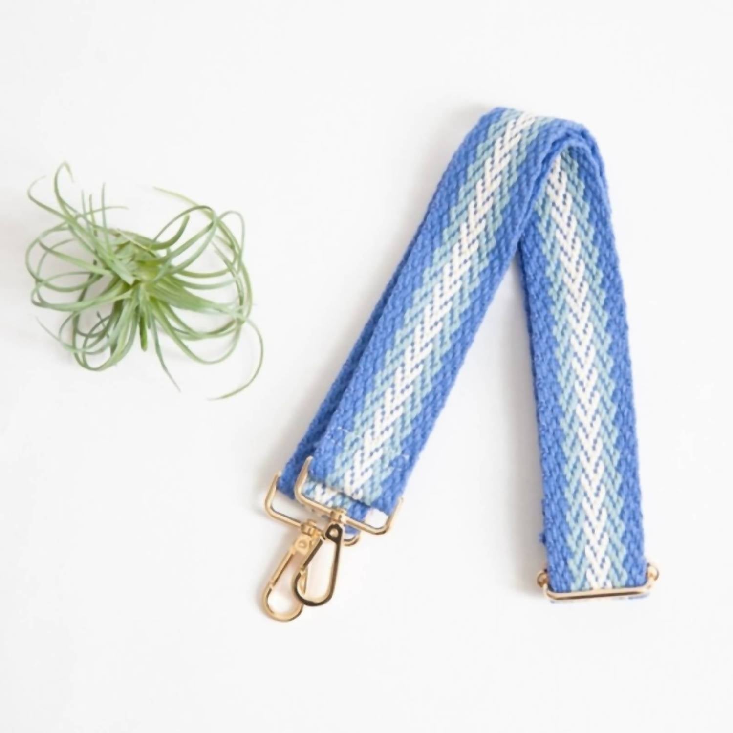 Funky Monkey - Women's Shades Of Blue Woven Crossbody Purse Bag Strap