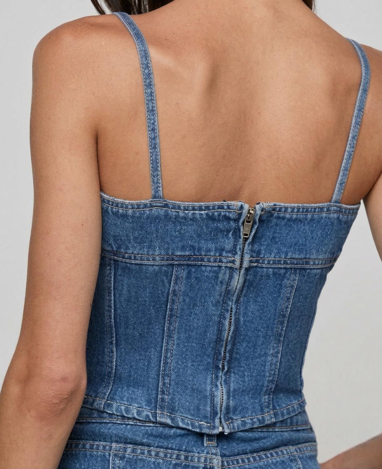 L'Agence Arlin Seamed Midi Tank Top in mephis - women's tank top - detail view