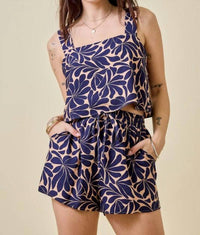 Day + Moon - Geometric Top & Shorts Set