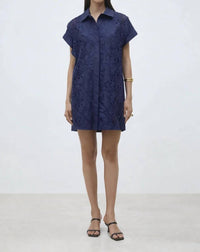 Suncoo - Cross Short Embroidered Shirt Dress