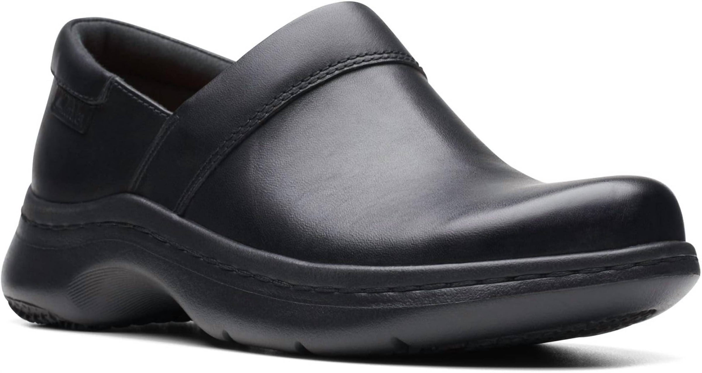 Clarks Women's Pro Gem Clog in black leather - women's shoe