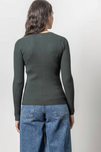 Lilla P - Ribbed Cardigan Sweater