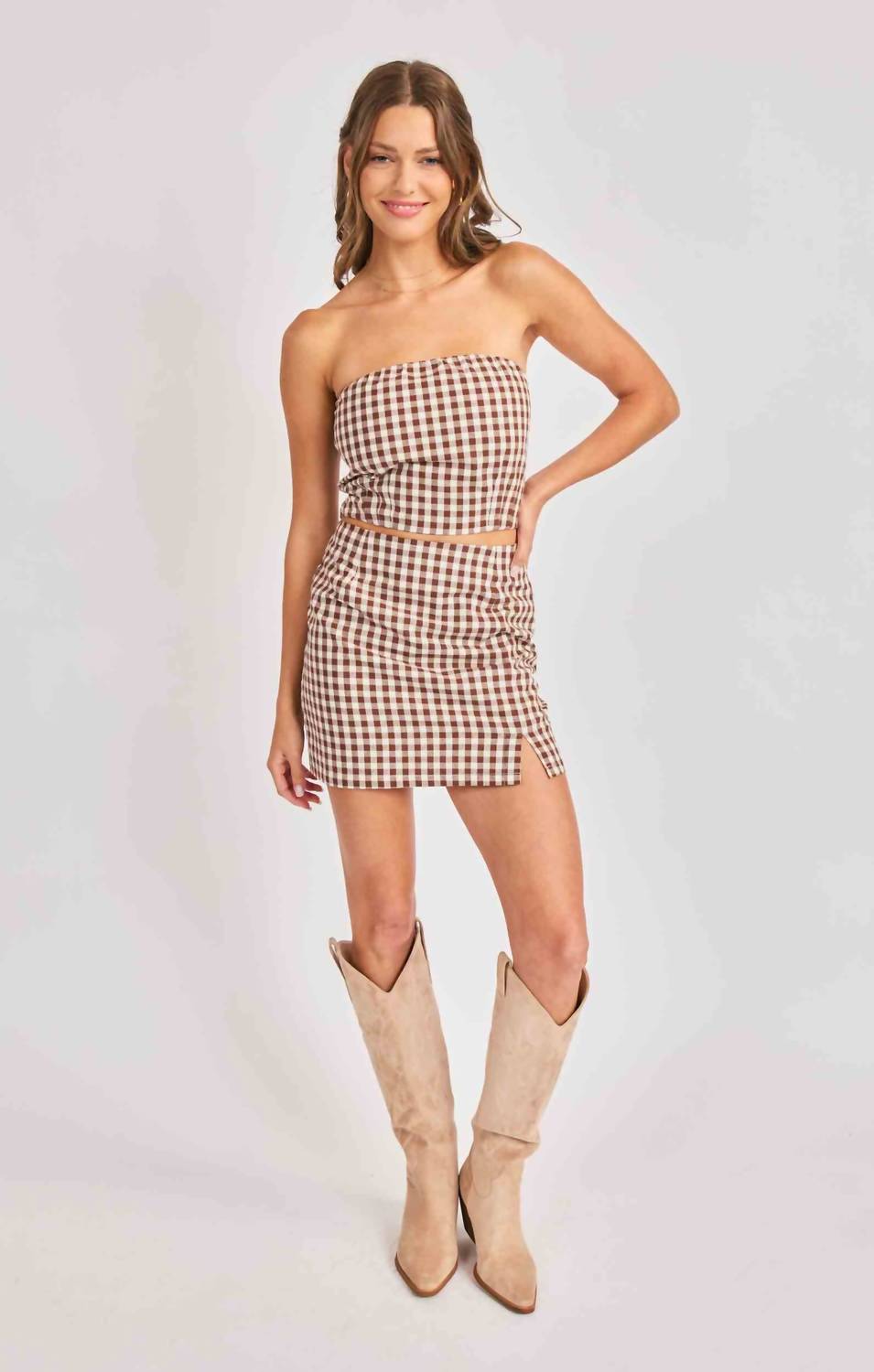 Sadie & Sage - Mustang Gingham Skirt
