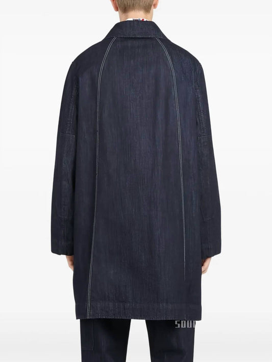 Salvatore Ferragamo - Denim Buttoned Coat