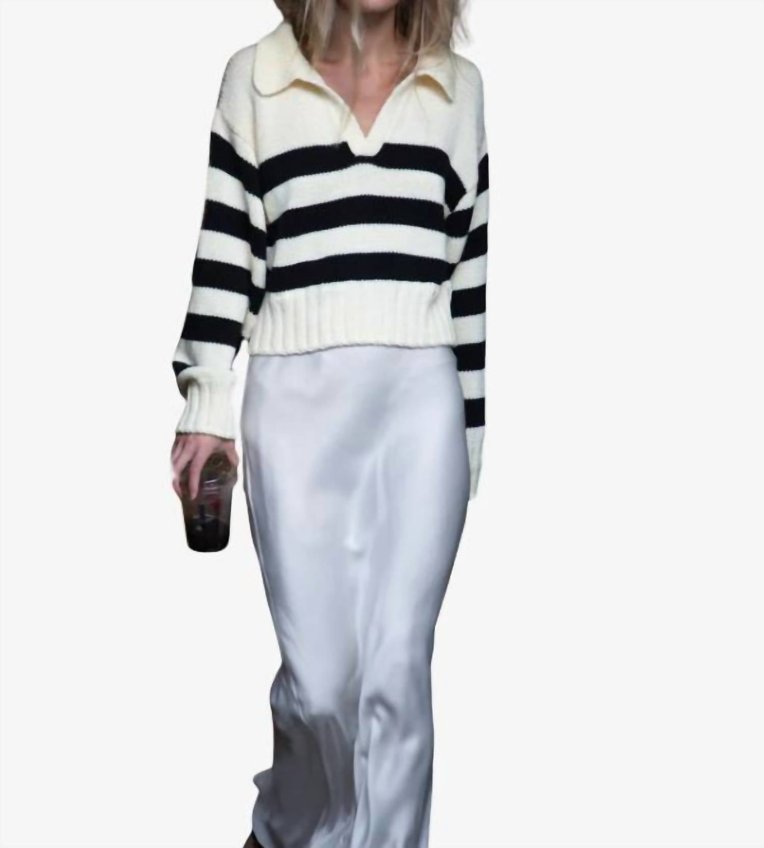 CIAO LUCIA Venezia Polo Sweater in ivory - women's sweater
