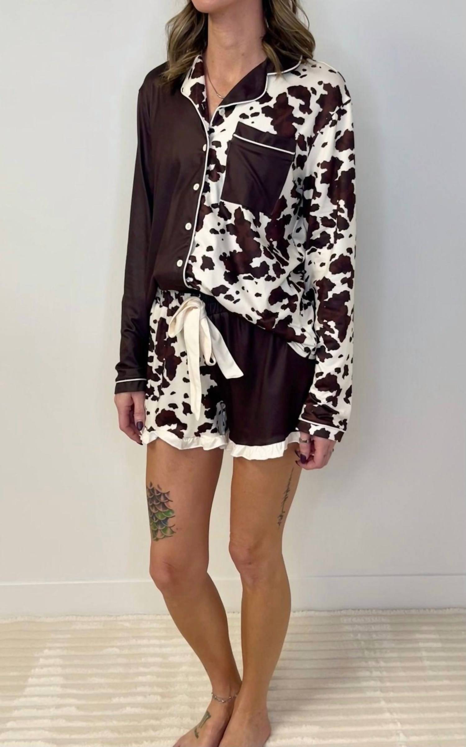 Jess Lea - Cowhide Couture Ruffle Pajama Set
