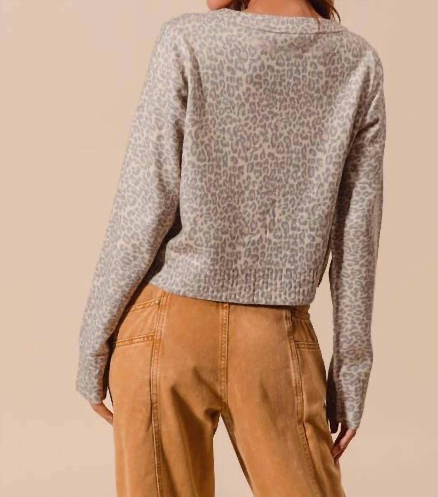 So Me - Leopard Print Button Up Cardigan