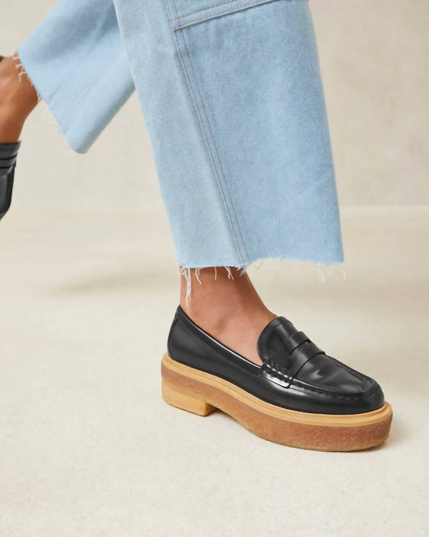 Loeffler Randall - WOMEN'S RIKKI BLACK PLATFORM LOAFER