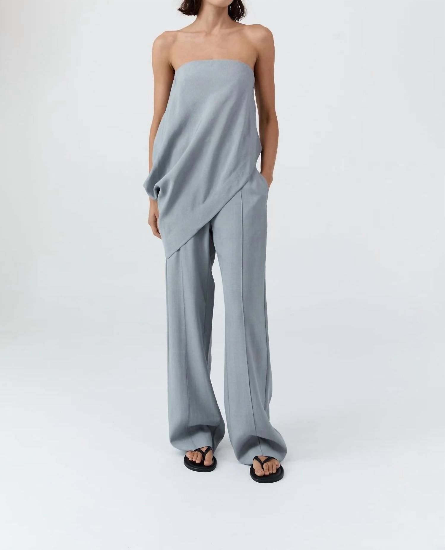 St. Agni - Strapless Asymmetric Drape Top