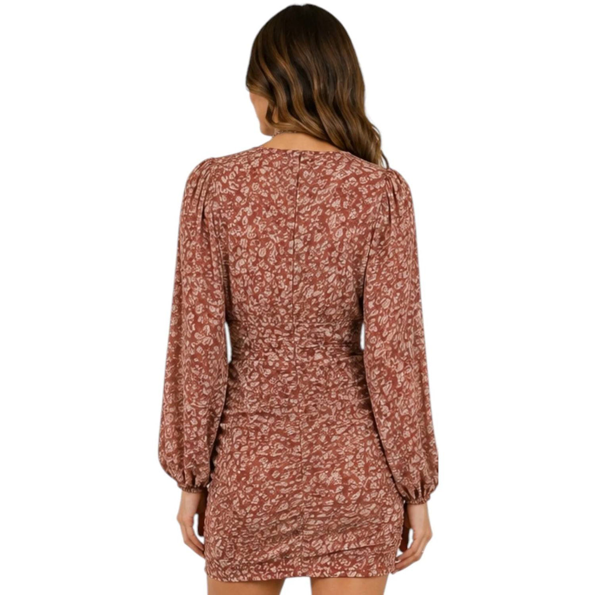 Hyfve - Animal Print Ruched Mini Dress