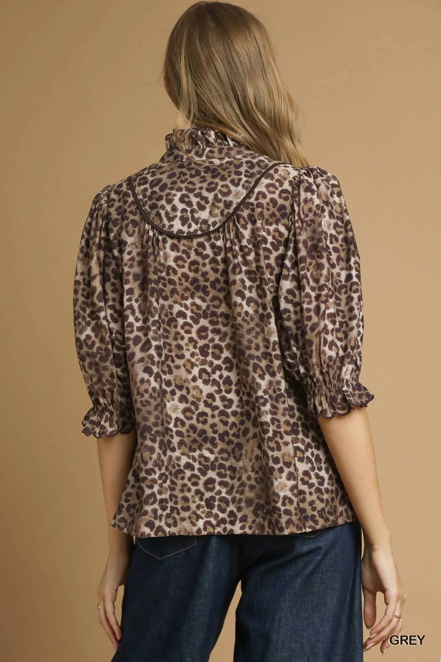 Umgee - Ruffle Neck Blouse