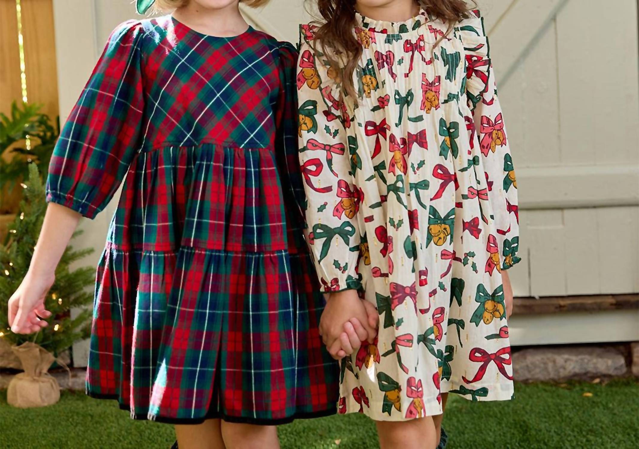 PINK CHICKEN Maribelle Dress in red tartan - kids' dress - alternate view