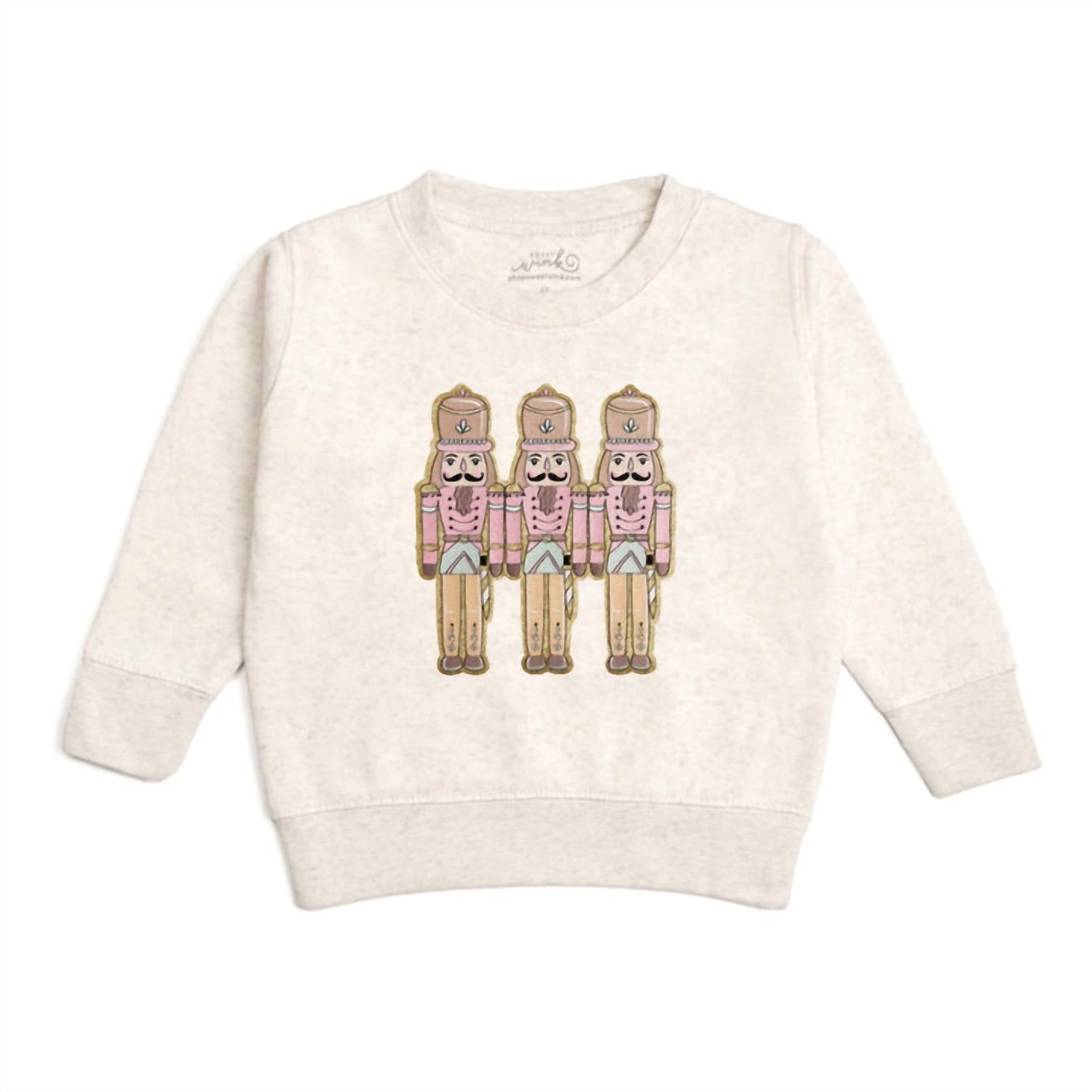 SWEET wink Pastel Nutcracker Patch Sweatshirt in natural - kids' shirt - alternate view