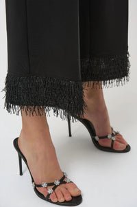 Joseph Ribkoff - High-Rise Fringe Hem Culotte Pants