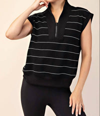 Rae Mode - Modal V-neck Zip Sleeveless Top