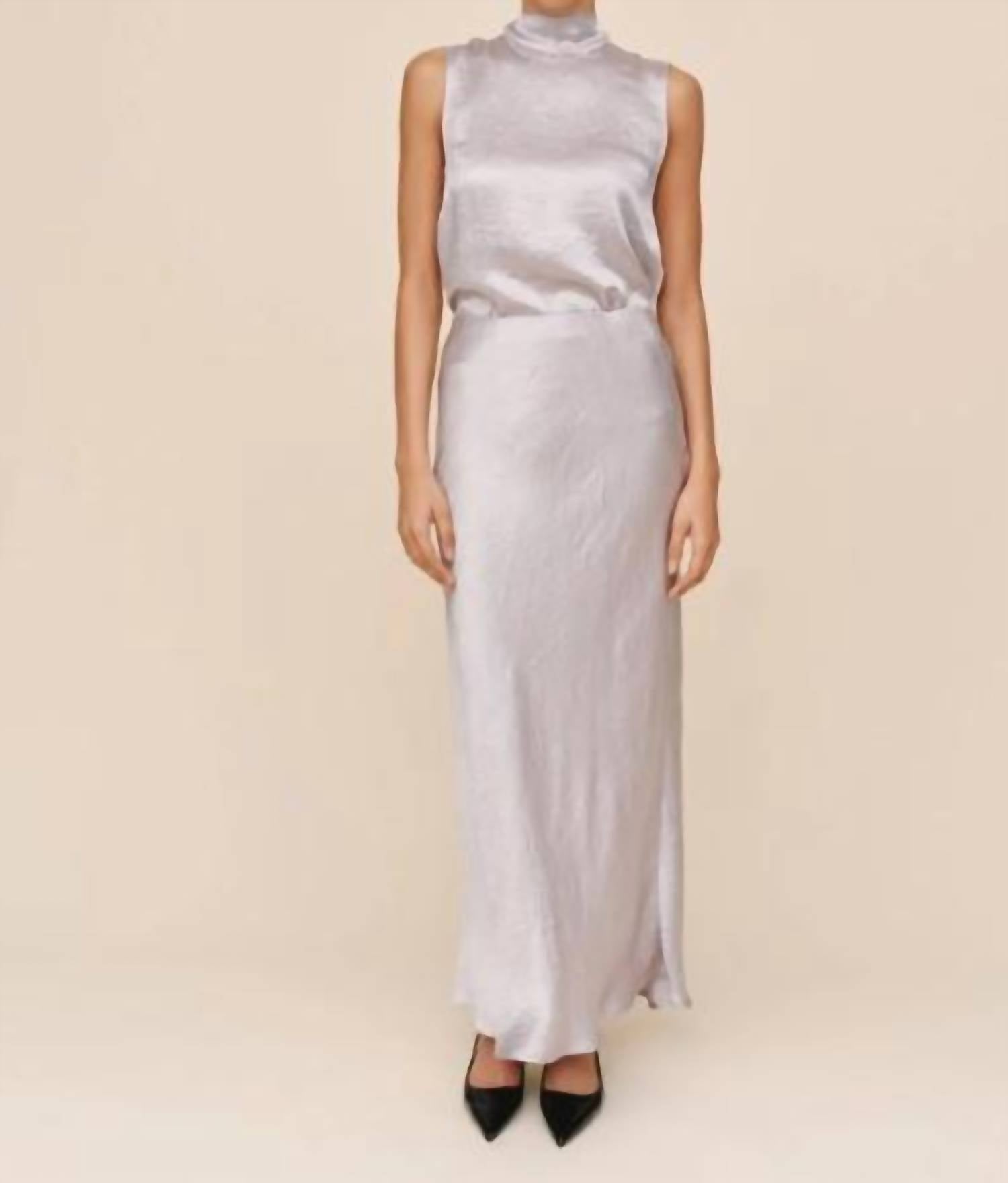 Bella Dahl Sleek Bias Maxi Skirt in silver - women's skirt