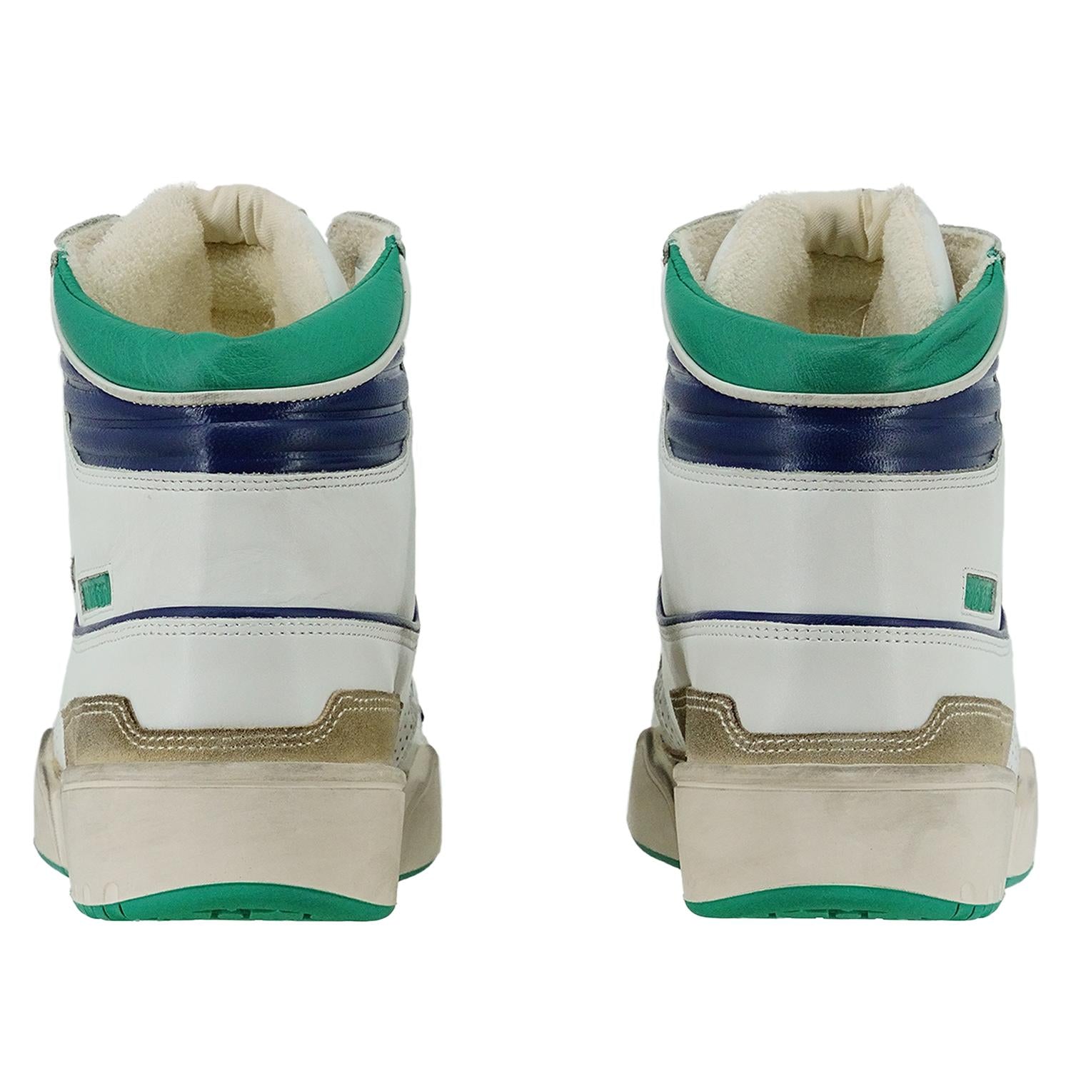 ISABEL MARANT Men's Trash Sneakers in white blue green - men's sneaker - view 5