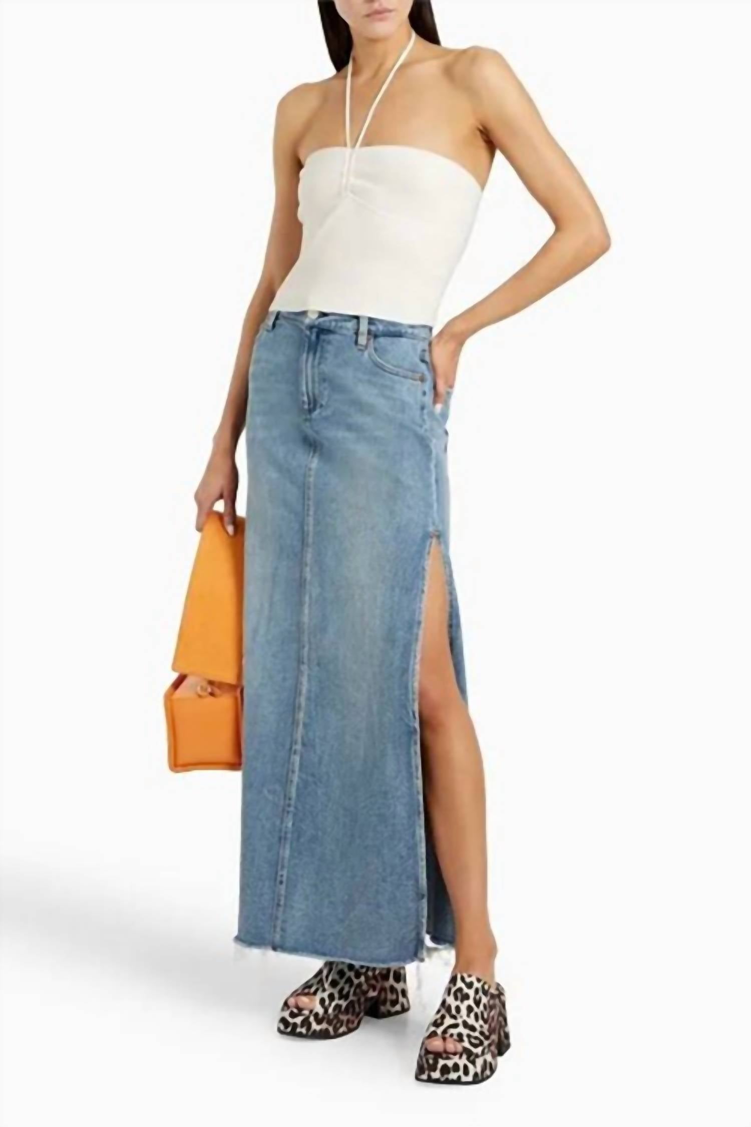 Alice + Olivia - Linnie Ribbed Knit Halter Top
