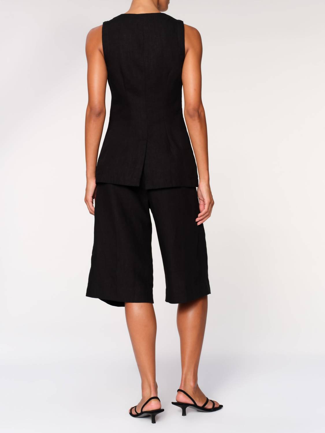 DL1961 - Women's Amalie Button-up Top in black - women's shirt - detail view