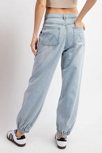 Ee:Some - Keep It Cool High Waisted Denim Joggers
