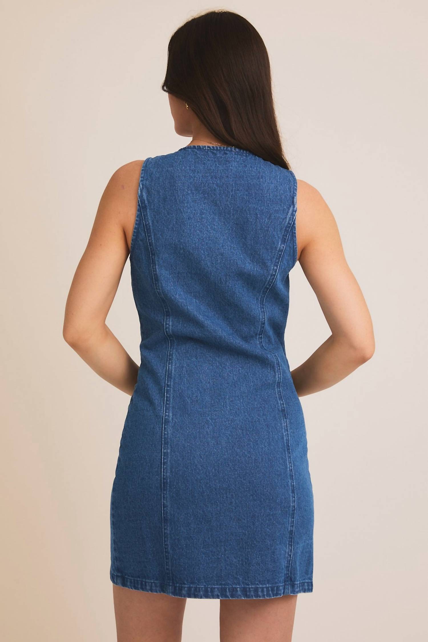 Gilli - Sleeveless Button Denim Dress