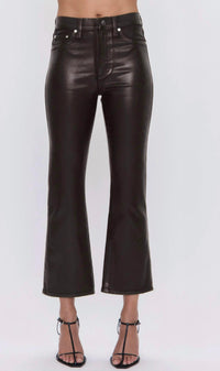 PISTOLA Women's Lennon Crop Boot Pants in coated mocha - women's pants