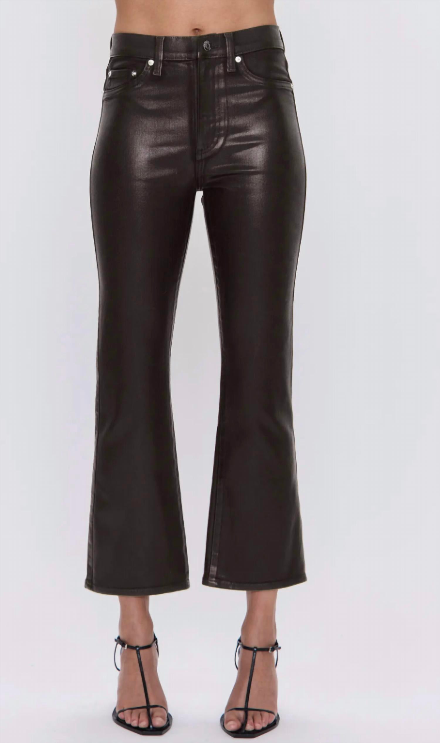 PISTOLA Women's Lennon Crop Boot Pants in coated mocha - women's pants
