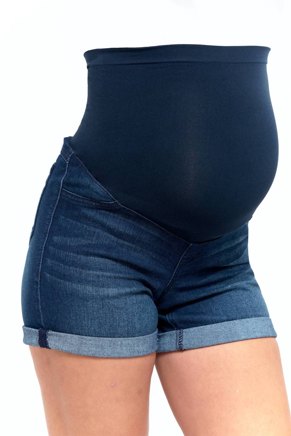 1822 Denim - Roll Cuff Jean Shorts With Bellyband - Maternity