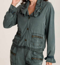 Xcvi - Oziel Twill Utility Jacket With Drawstring Collar