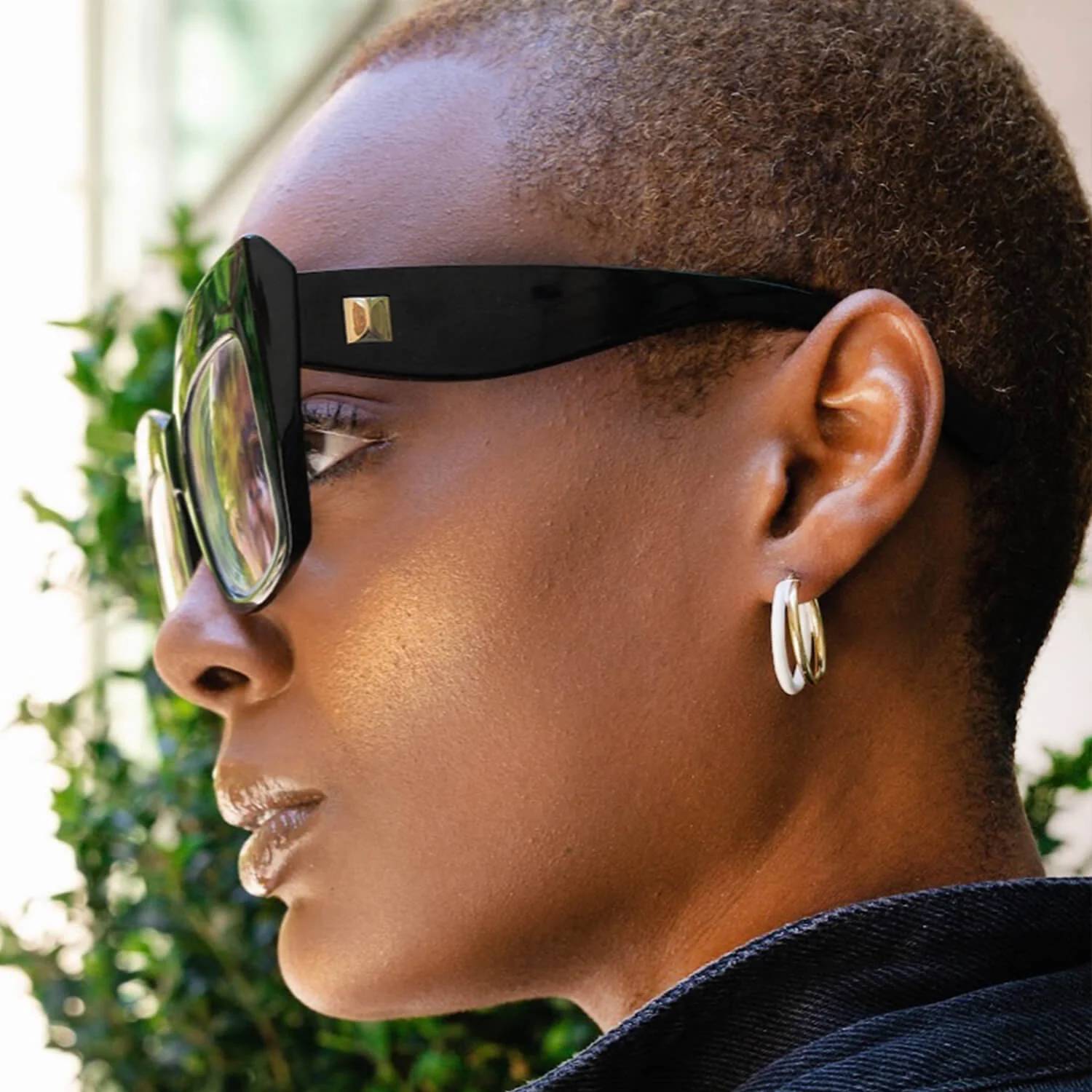 Gold & Honey - Women's Enamel Double Hoop Earrings