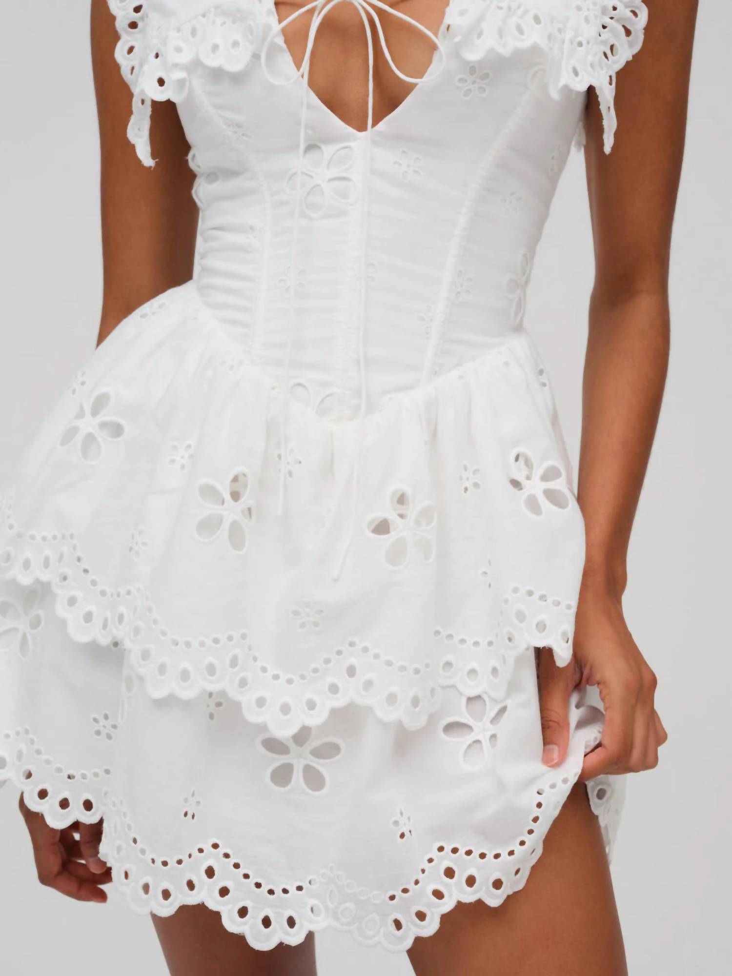 Lil Lemons By For Love And Lemons - Daisy Eyelet Mini Dress