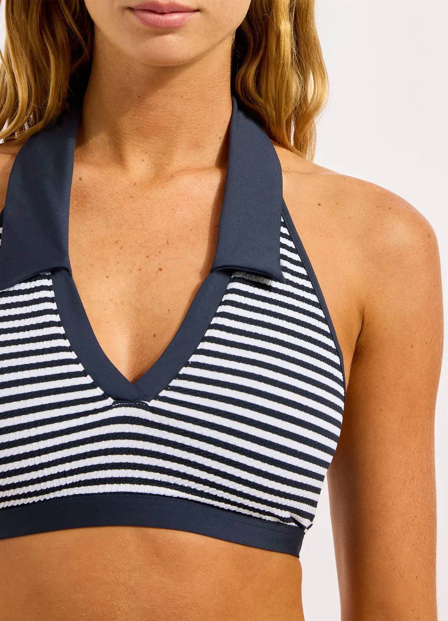 Seafolly - Clubhouse Halter With Collar Bikini Top