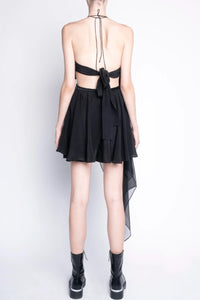 NOT TO BE REPRODUCED CUTOUT OPEN-BACK ASYMMETRIC MINI DRESS