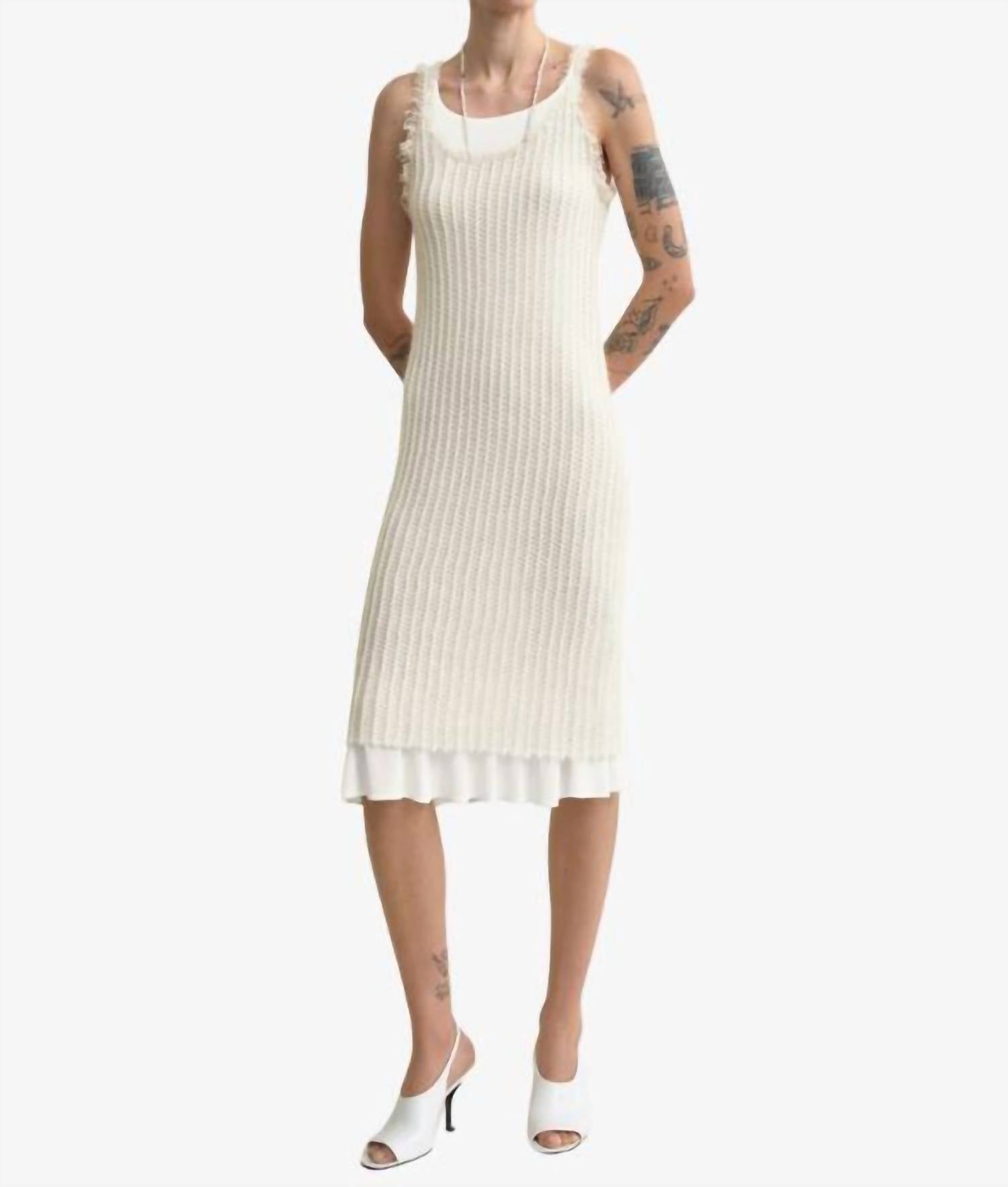 TOTEME Mohair Knit Midi Tank Dress in off white - women's dress