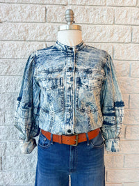 ISABEL MARANT Women's Mileda Long Sleeve Button Front Top in blue - men's shirt