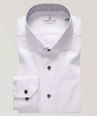 Emanuel Berg Men's Cotton Twill Dress Shirt in white - men's long sleeve top